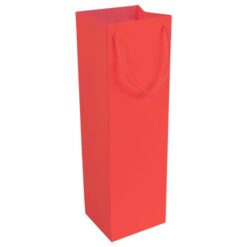 157 g/m2 matte laminated paper bottle shopping bag with gusset and bottom reinforcement