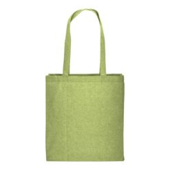 150 g/m2 recycled cotton shopping bag, melange effect, long handles and gusset