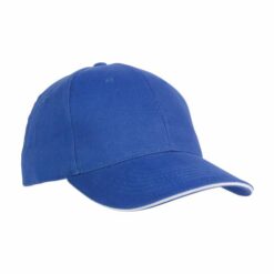 Thick cotton 6-panel cap with sandwich visor and adjustable velcro strap