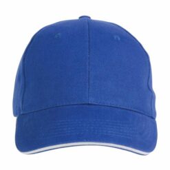 Thick cotton 6-panel cap with sandwich visor and adjustable velcro strap