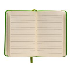 PU notebook with coloured elastic, ruled sheets (80 pages), satin bookmark