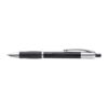 Frosted plastic ball pen with grooved rubber grip Frosted plastic ball pen with grooved rubber grip