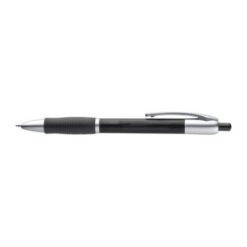 Frosted plastic ball pen with grooved rubber grip Frosted plastic ball pen with grooved rubber grip
