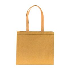 Laminated, heat-sealed glitter 100 g/m2 non-woven fabric shopping bag with gusset