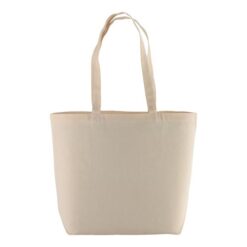 135 g/m2 cotton shopping bag, long handles and bottom gusset