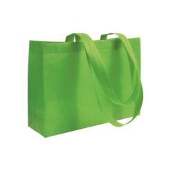Heat-sealed 70 g/m2 non-woven fabric shopping bag with bottom gusset and long handles