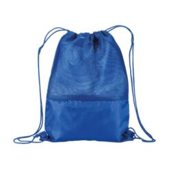 210T polyester backpack with mesh and drawstring closure