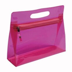 Transparent PVC cosmetic bag with zip and handle