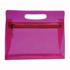 Transparent PVC cosmetic bag with zip and handle