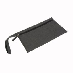 Polyester melange travel document holder with zip closure and practical handle
