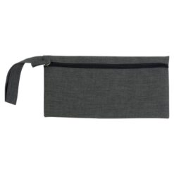 Polyester melange travel document holder with zip closure and practical handle