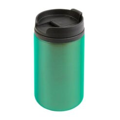 Stainless steel thermal mug (300 ml) with plastic inner wall, lid and handle