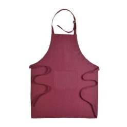 30% cotton/70% polyester (180 g/m2) long cooking apron with front pocket and metal buckle