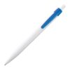 White plastic ball pen with coloured clip White plastic ball pen with coloured clip