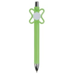 Coloured plastic snap pen with coloured spinner. Centre of the spinner to be customised Coloured plastic snap pen with coloured spinner. Centre of the spinner to be customised