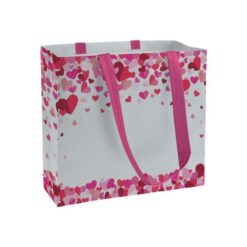 Non-woven shopping bag, long handles and gusset with themed printing