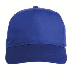 RPET 5-panel cap with embroidered eyelets and adjustable velcro strap