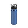 Single wall stainless steel sport bottle with drinking straw (600 ml)