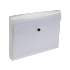 Busta portadocumenti in PP 150 con 1 tasca e chiusura a clip (A5), con soffietto