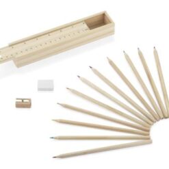 Wooden box with colour pencils 12 pcs KRASI Wooden box with colour pencils 12 pcs KRASI