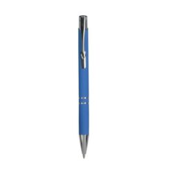 Aluminium snap pen with rubberised grip with 2 chrome trim rings Aluminium snap pen with rubberised grip with 2 chrome trim rings