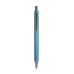 Plastic snap pen with metal clip
