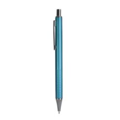 Plastic snap pen with metal clip