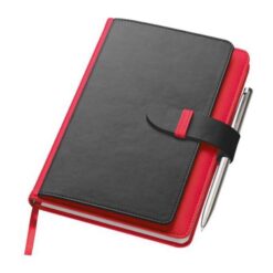 Notebook with business card compartments