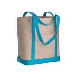 Natural cotton shopping bag with gusset at the base