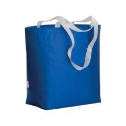 Recycled Pet (R-PET) laminated shopping bag with gusset at the base-long polyester handles Recycled Pet (R-PET) laminated shopping bag with gusset at the base-long polyester handles
