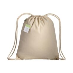 Organic cotton drawstring bag with reinforced corners