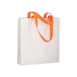 Heat-sealed 80 g/m2 non-woven fabric shopping bag with gusset and long handles Heat-sealed 80 g/m2 non-woven fabric shopping bag with gusset and long handles