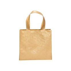 Laminated non woven thermowelded mini shopping bag, short handles and gusset