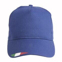 5 panels polyster baseball cap with tricolour italian flag printing