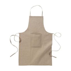 Long apron 100 % recycled cotton, with front pocket