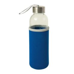 Glass bottle with stainless steel lid and neoprene pouch (500 ml)