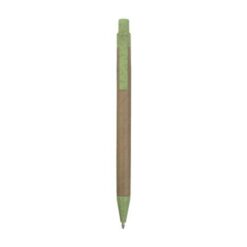 Push button ball pen with recycled carton barrel and wheat-straw (50%) and PP (50%)