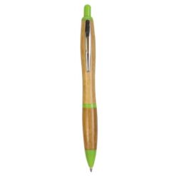 Push button ball pen in bamboo with chrome fittings Push button ball pen in bamboo with chrome fittings