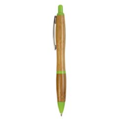 Push button ball pen in bamboo with chrome fittings