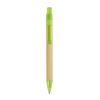 Push button ball pen with recycled carton barrel and plastic fittings