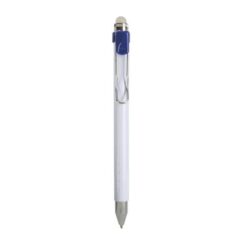 Plastic push botton pen with eraseable ink, rubber and metal clip
