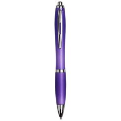 Curvy ballpoint pen with frosted barrel and grip Curvy ballpoint pen with frosted barrel and grip