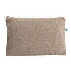 Recycled cotton beauty case 150 g/m2, with zipper.