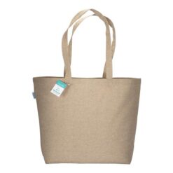 190 g/m2 recycled cotton shopping bag with long handles and gusset