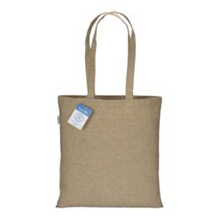 280g/m2 recycled cotton carbon neutral shopping bag, long handles