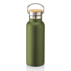 Double wall stainless steel insulating vacuum flask with bamboo lid (500 ml)