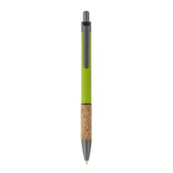 Aluminum pen with cork handle, burnished clip, top and tip Aluminum pen with cork handle, burnished clip, top and tip