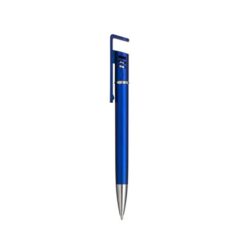 Plastic twist pen with metallic barrel, mobile phone holder and rubber  touch