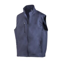 Softshell vest with fleece interior, two side pockets and one chest pocket, zipper closure