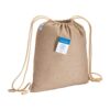 280 gr/m2 recycled cotton melange-effect backpack with drawstring choke closure attached